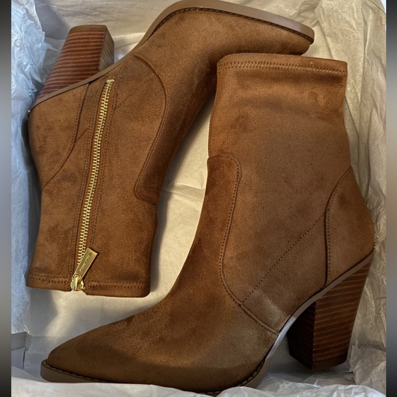 Michael Kors Shoes - New With Box Michael Kors Brown Suede Ankle Boots Size 8